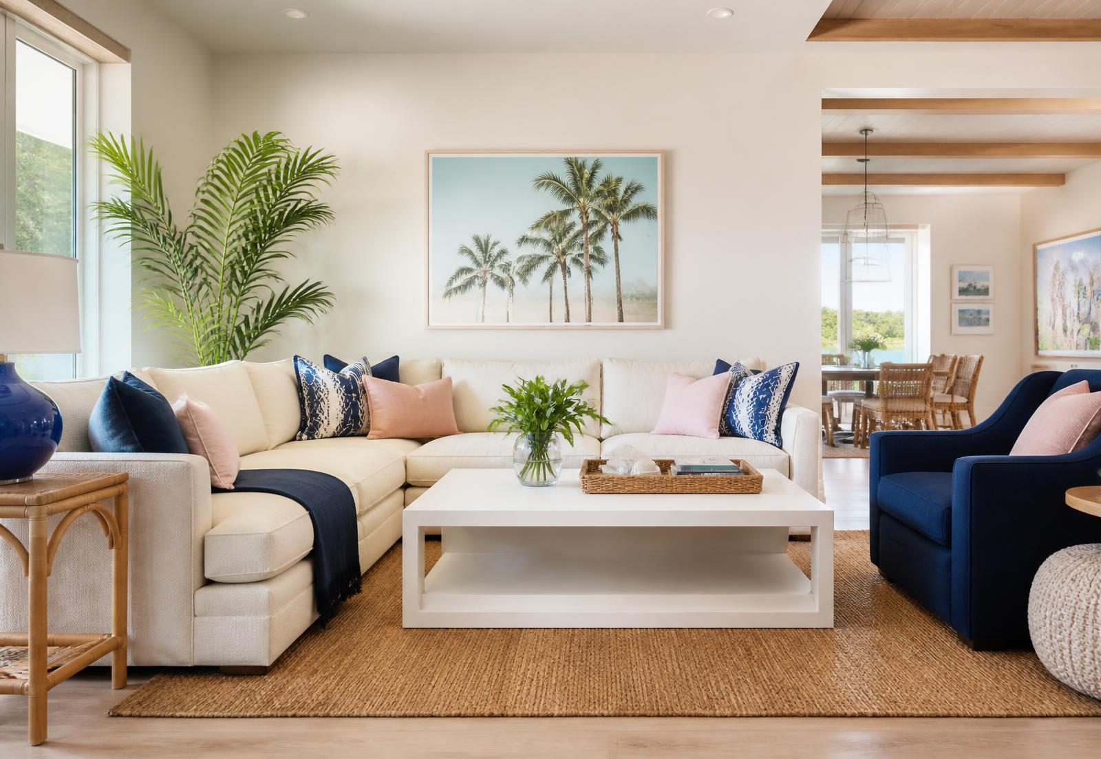 Bright, freshly cleaned Tampa living room